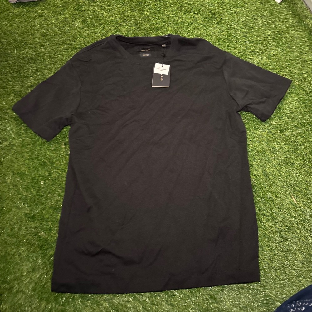 Porter & Ash Mens Mercerized Knit T-Shirt Black Comfort Fit Size M NWT